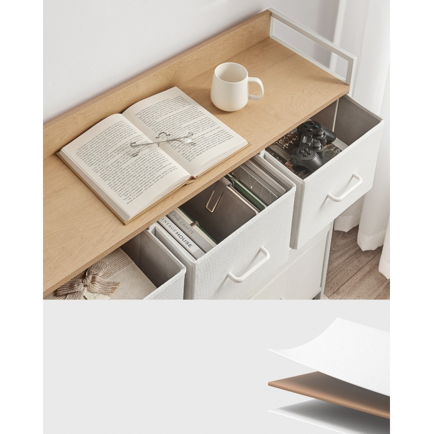 Cabinet with drawers KIRA white/brown