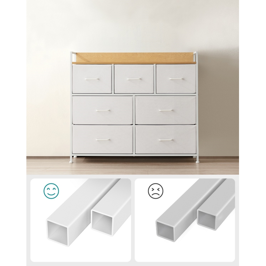 Cabinet with drawers KIRA white/brown