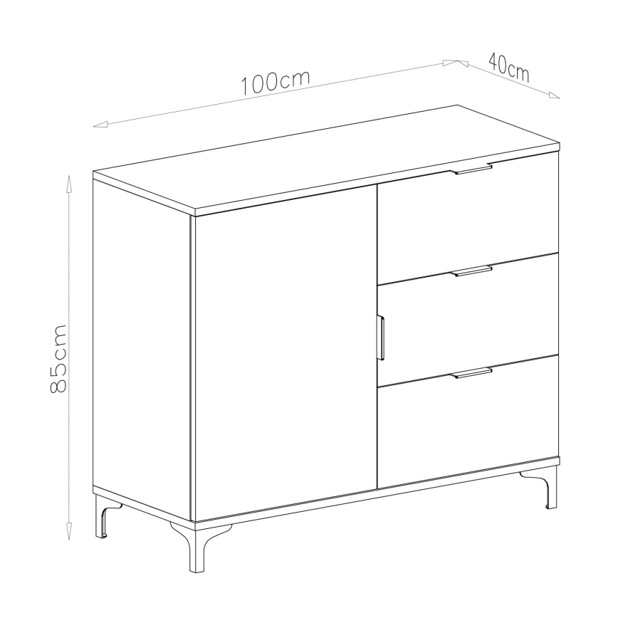 Cabinet with drawers LORA oak artisan