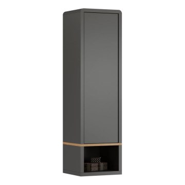 Cabinet with open shelf FRED anthracite/oak artisan