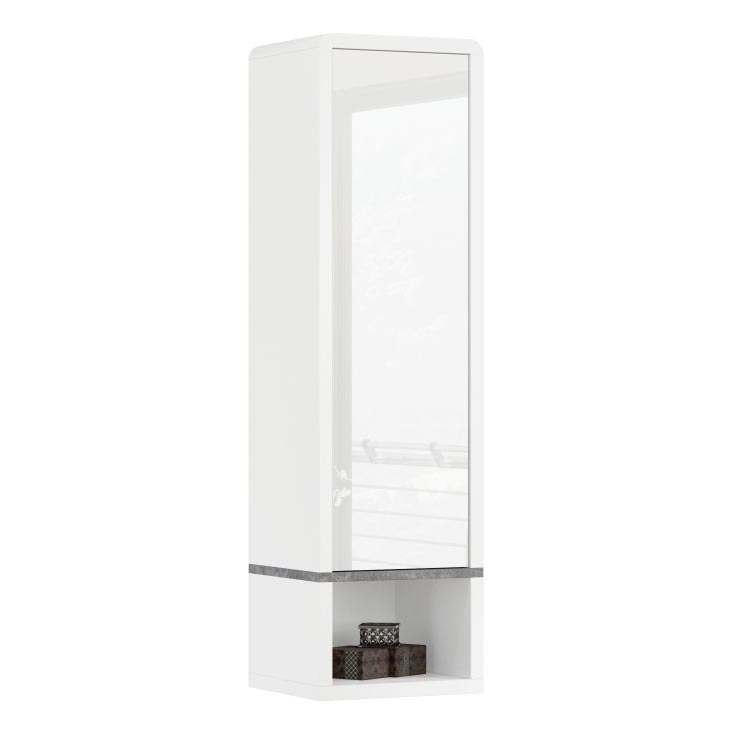 Cabinet with open shelf FRED white/grey