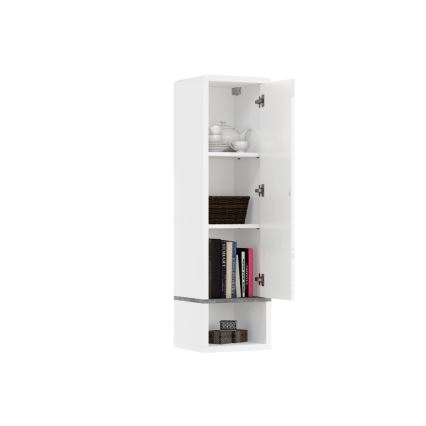 Cabinet with open shelf FRED white/grey