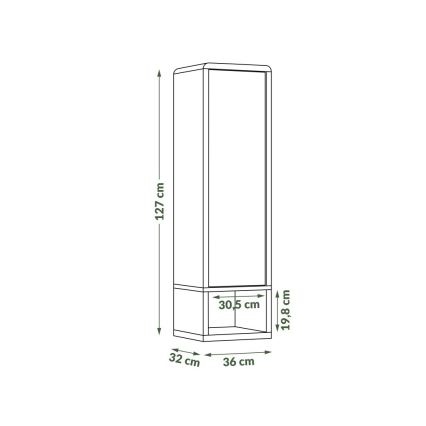 Cabinet with open shelf FRED white/grey