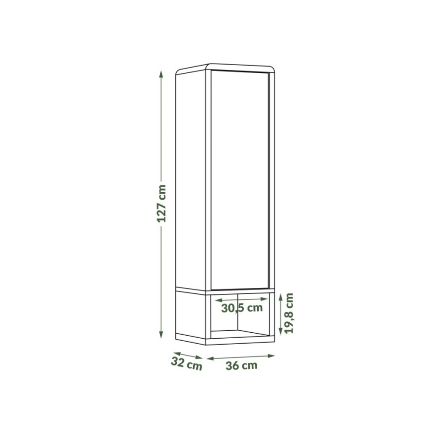 Cabinet with open shelf FRED white/grey