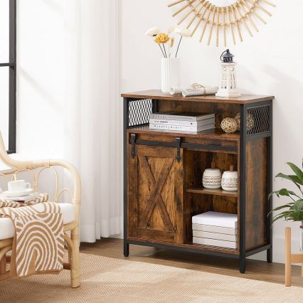 Cabinet with sliding door FIRA brown/black