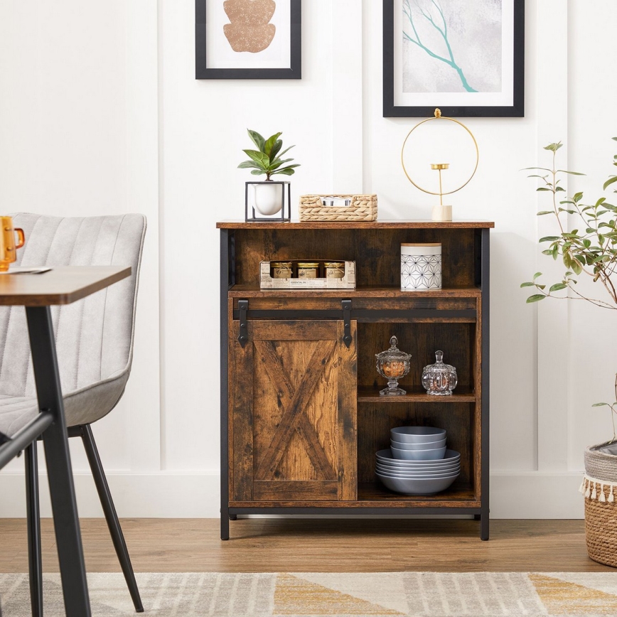 Cabinet with sliding door FIRA brown/black