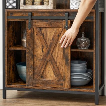 Cabinet with sliding door FIRA brown/black