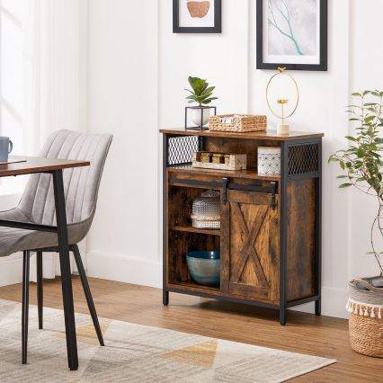 Cabinet with sliding door FIRA brown/black