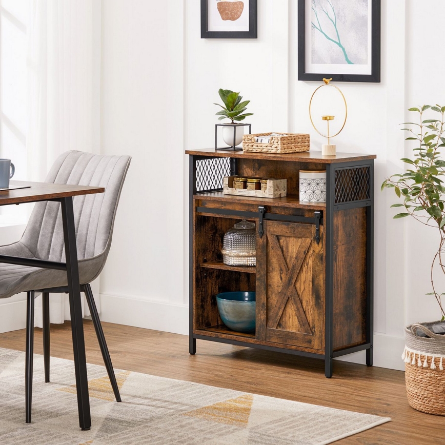 Cabinet with sliding door FIRA brown/black