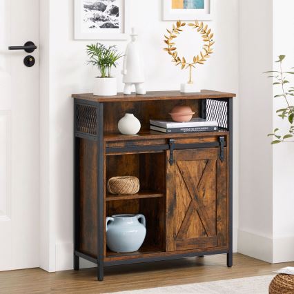 Cabinet with sliding door FIRA brown/black