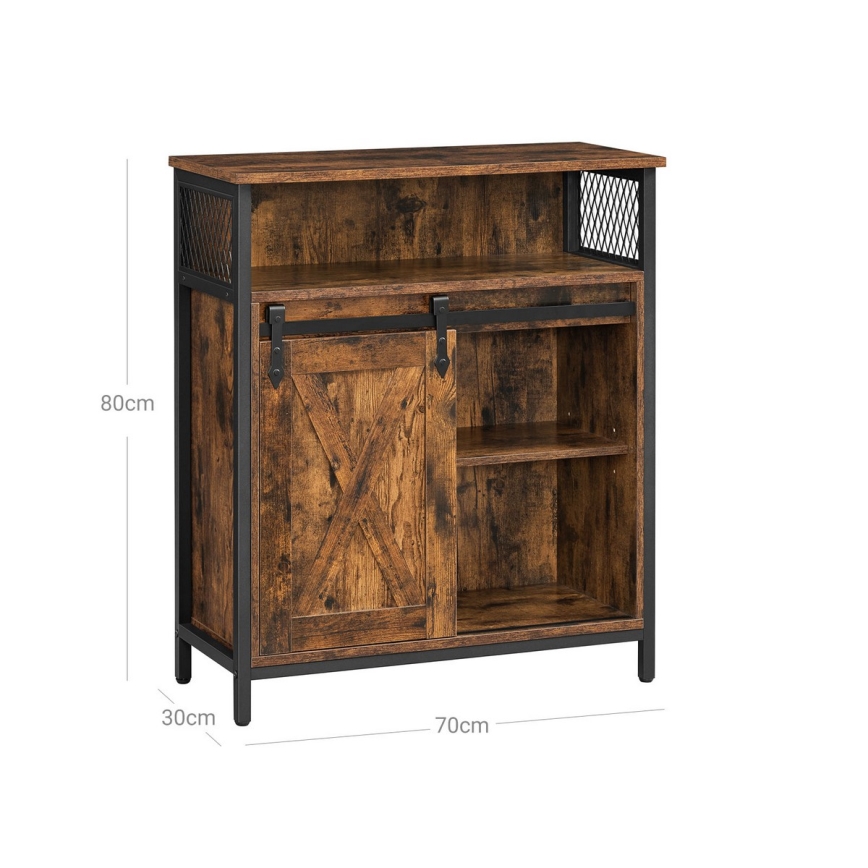 Cabinet with sliding door FIRA brown/black