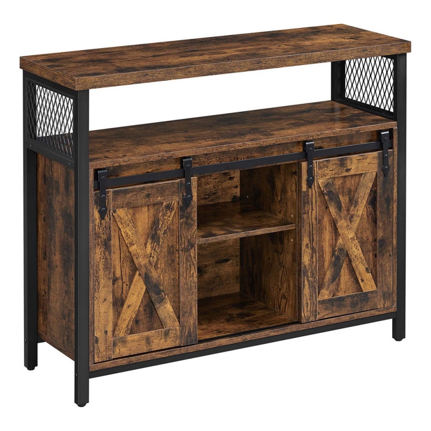 Cabinet with sliding doors FIRA brown/black