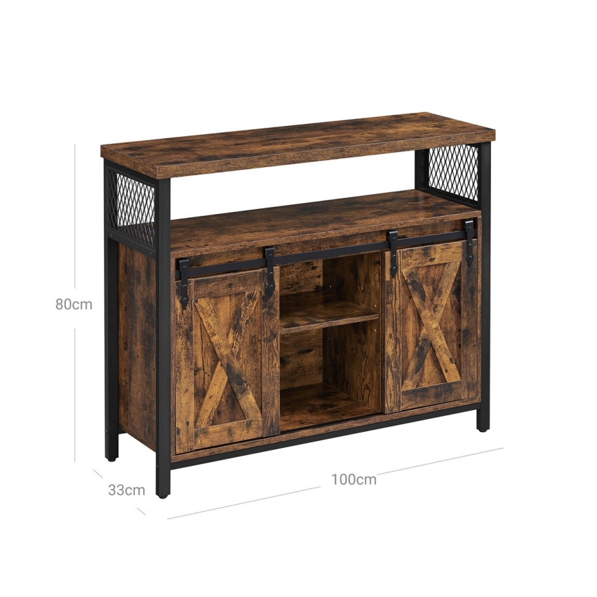 Cabinet with sliding doors FIRA brown/black