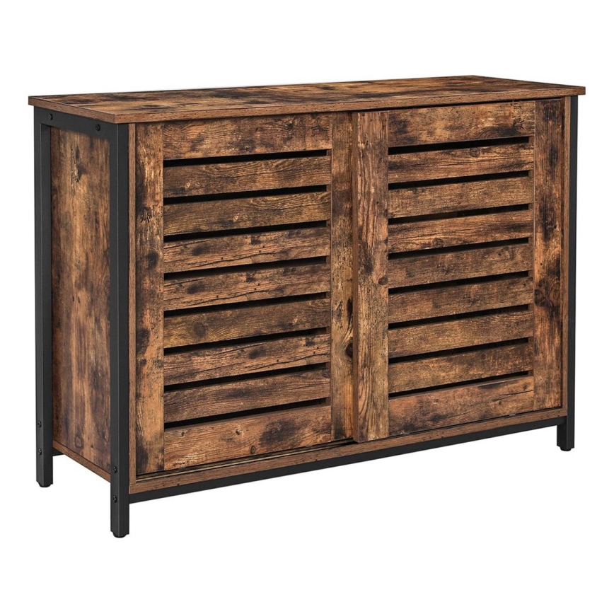 Cabinet with sliding doors FIRA brown/black