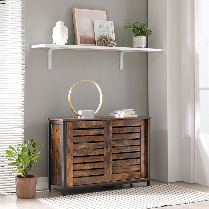 Cabinet with sliding doors FIRA brown/black