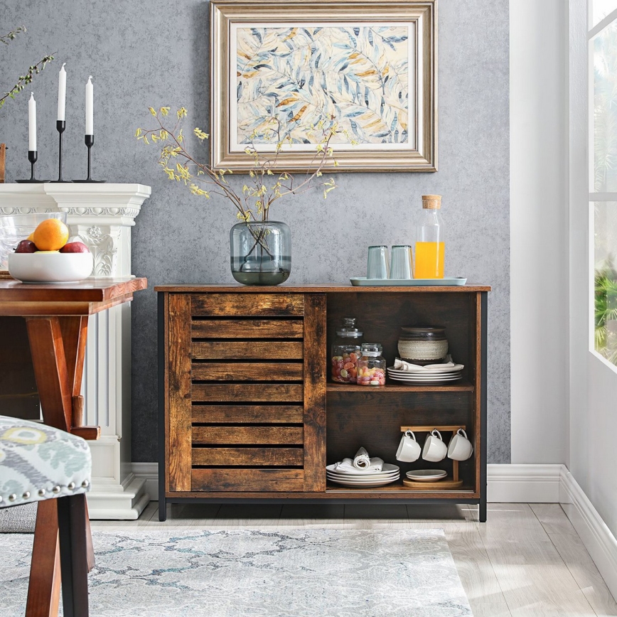 Cabinet with sliding doors FIRA brown/black