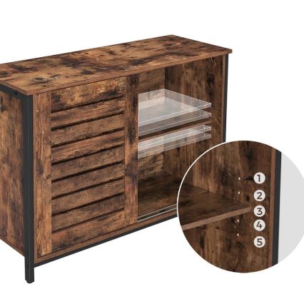 Cabinet with sliding doors FIRA brown/black