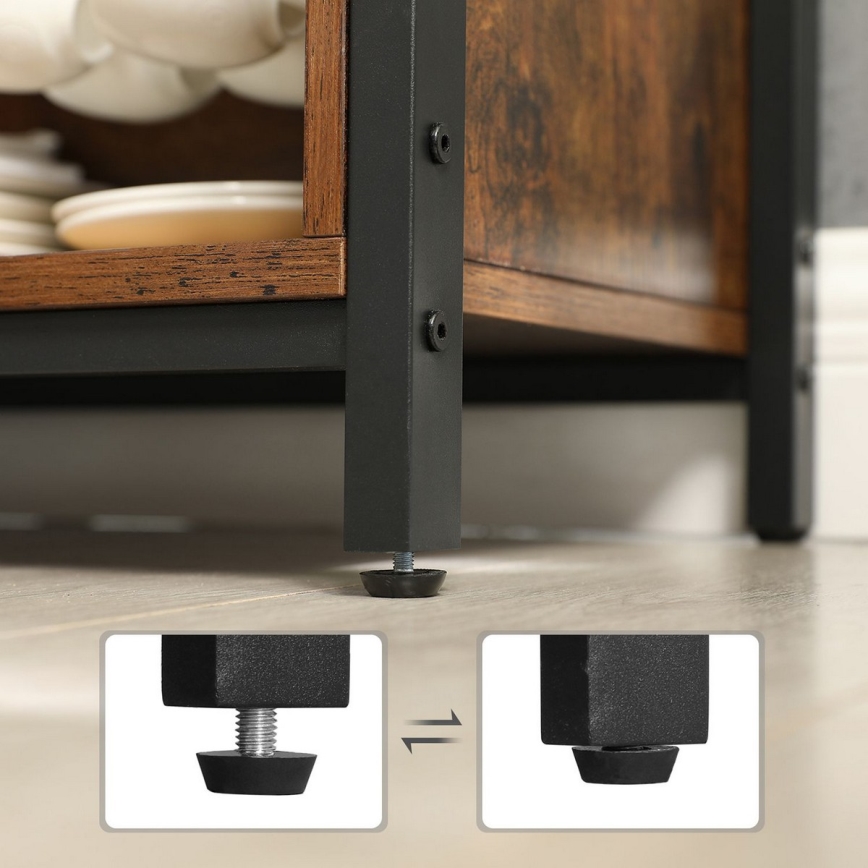 Cabinet with sliding doors FIRA brown/black
