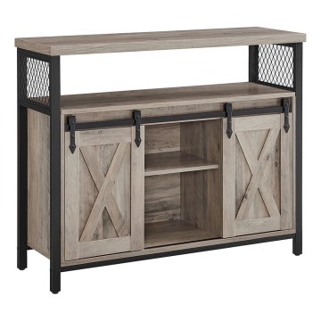 Cabinet with sliding doors FIRA taupe/black