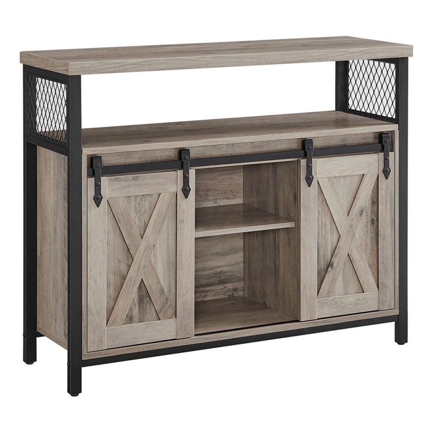 Cabinet with sliding doors FIRA taupe/black