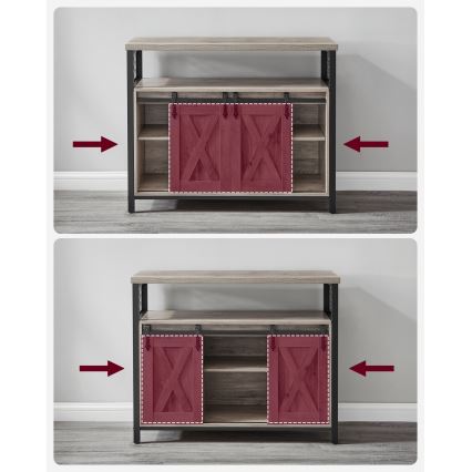 Cabinet with sliding doors FIRA taupe/black