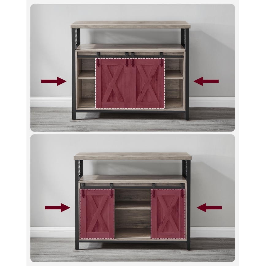 Cabinet with sliding doors FIRA taupe/black