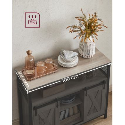 Cabinet with sliding doors FIRA taupe/black