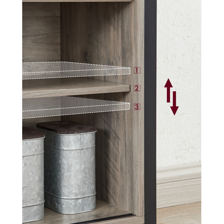 Cabinet with sliding doors FIRA taupe/black