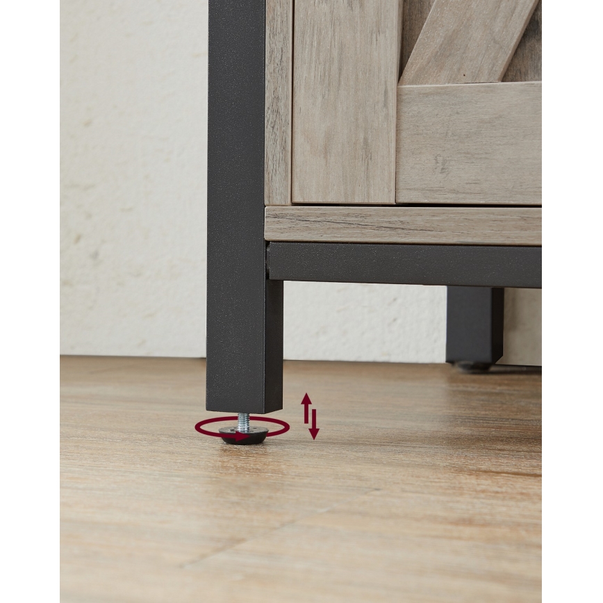 Cabinet with sliding doors FIRA taupe/black