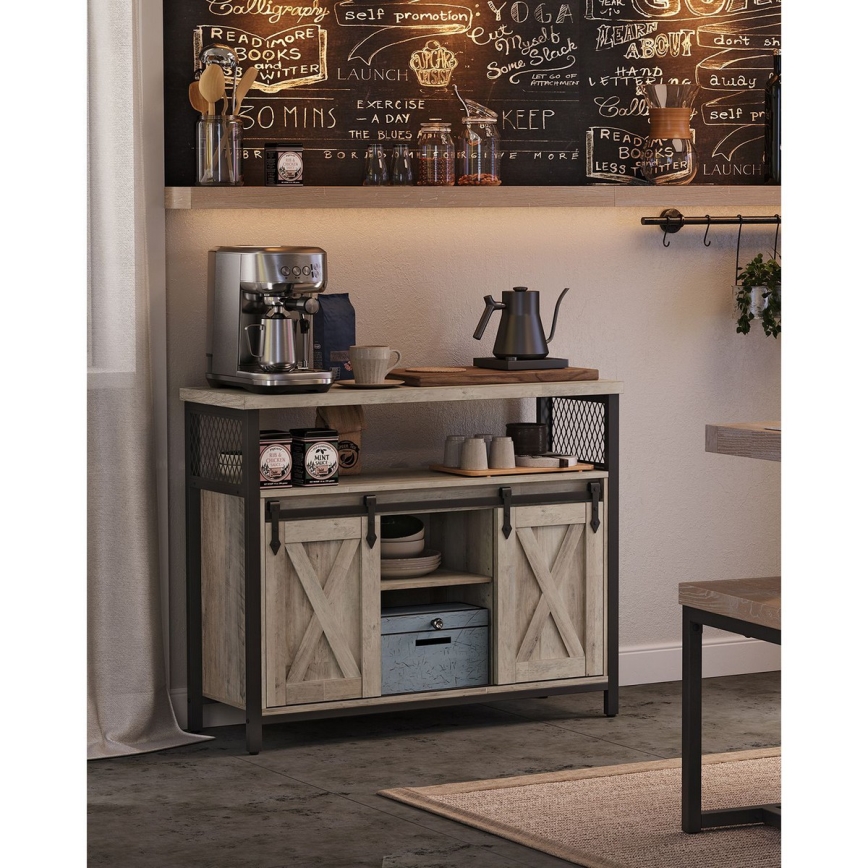 Cabinet with sliding doors FIRA taupe/black