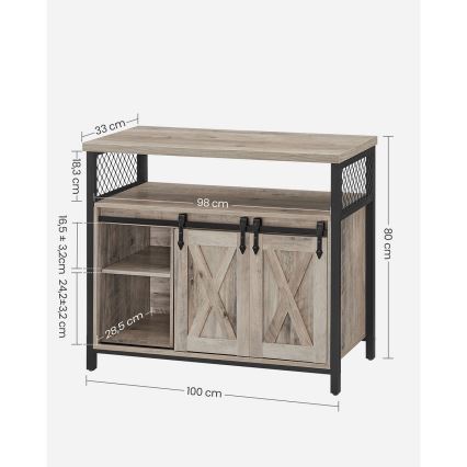 Cabinet with sliding doors FIRA taupe/black
