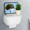 Cabinet with Toilet Paper Holder 21 x 13.5 cm, White/Grey