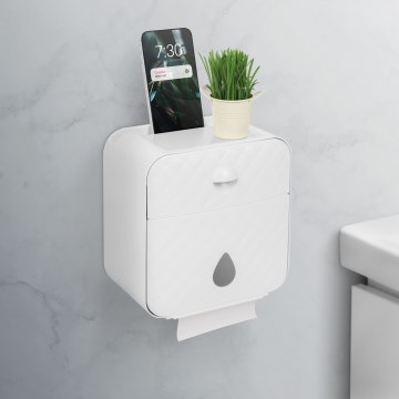 Cabinet with toilet paper holder, 22 x 20.5 cm, white