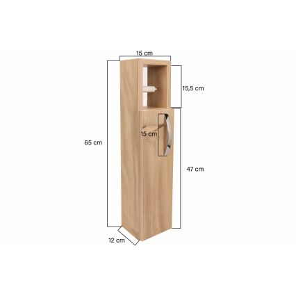 Cabinet with toilet paper holder STAR 65x15 cm brown