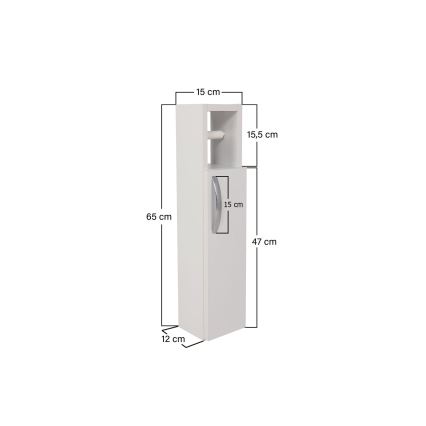 Cabinet with toilet paper holder STAR 65x15 cm white