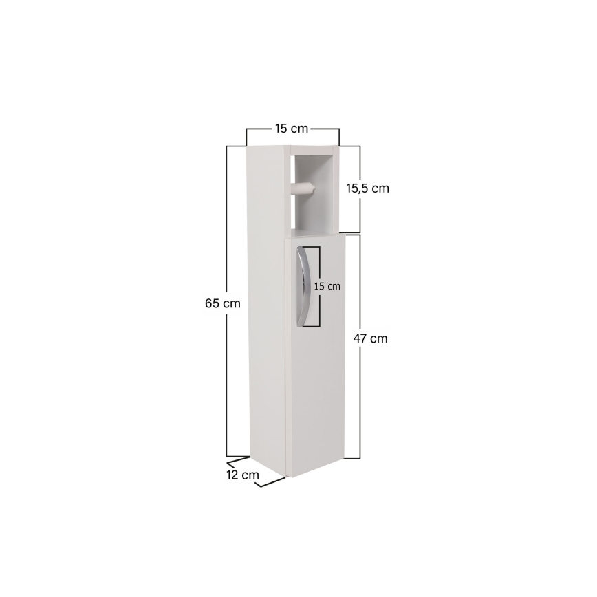 Cabinet with toilet paper holder STAR 65x15 cm white