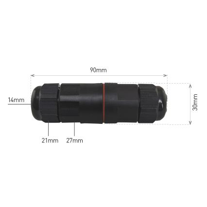 Cable connector CWL 250V/16A IP68 3x2.5 mm²