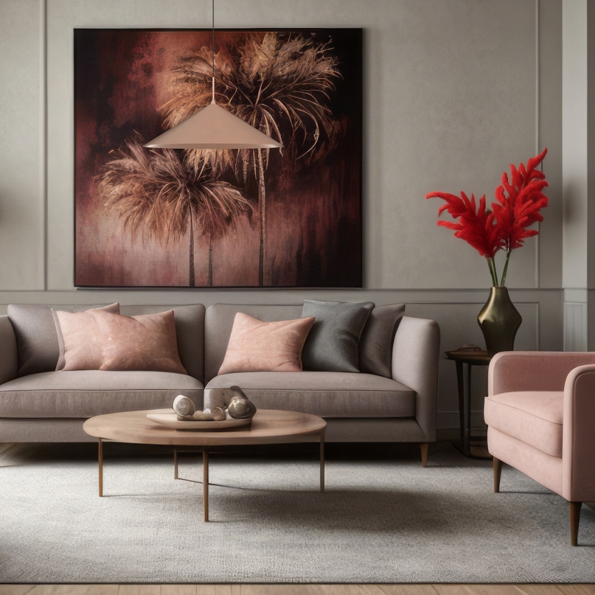 Cable-hung chandelier CAPITAL 1xGX53/15W/230V, Ø 60 cm, rose gold