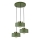 Cable-hung chandelier IGNIA 3xE27/60W/230V green/gold