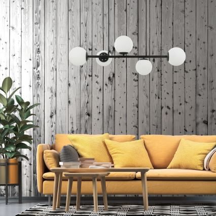 Cable-hung chandelier MADDIE 5xE14/5W/230V black