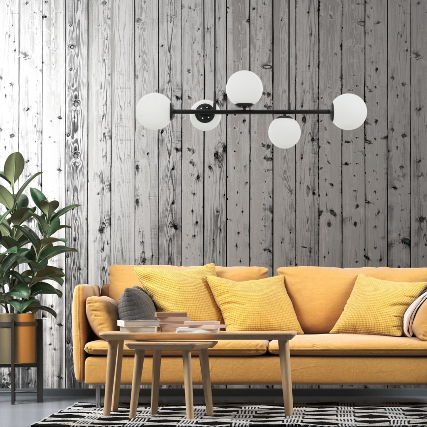 Cable-hung chandelier MADDIE 5xE14/5W/230V black