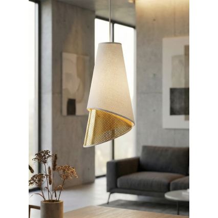 Cable-hung chandelier MODA 3xE27/15W/230V white/gold