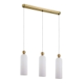 Cable-hung chandelier PIEGA 3xE14/40W/230V brass/white