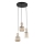 Cable-hung chandelier SOPHIA 3xE14/10W/230V black/smoky beige