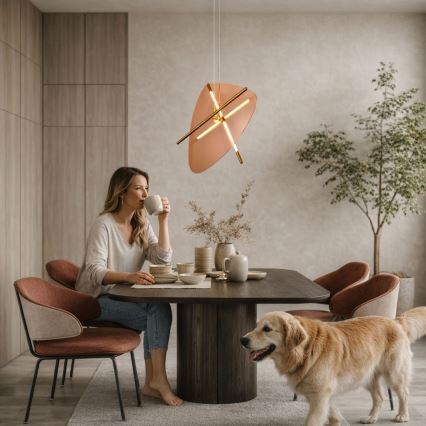 Cable-hung LED chandelier RELAX LED/15W/230V gold/smoky brown