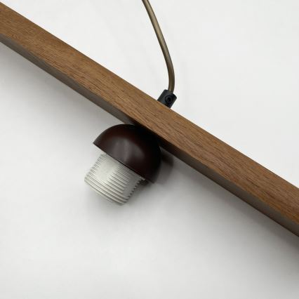 Cable-hung pendant AIDA 2xE27/15W/230V, dia. 35 cm, oak/cream