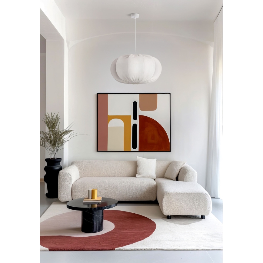 Cable-hung pendant CAFEE 1xE27/40W/230V Ø 52 cm white