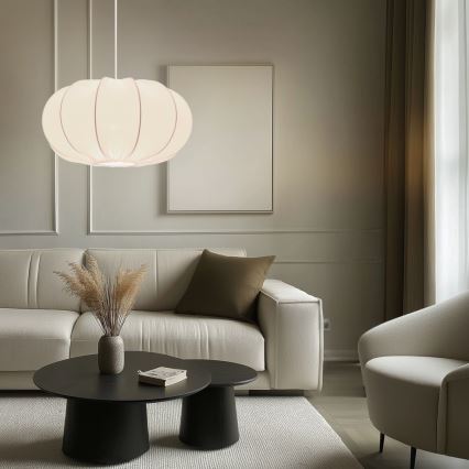 Cable-hung pendant CAFEE 1xE27/40W/230V Ø 52 cm white