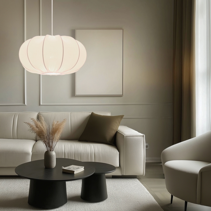 Cable-hung pendant CAFEE 1xE27/40W/230V Ø 52 cm white