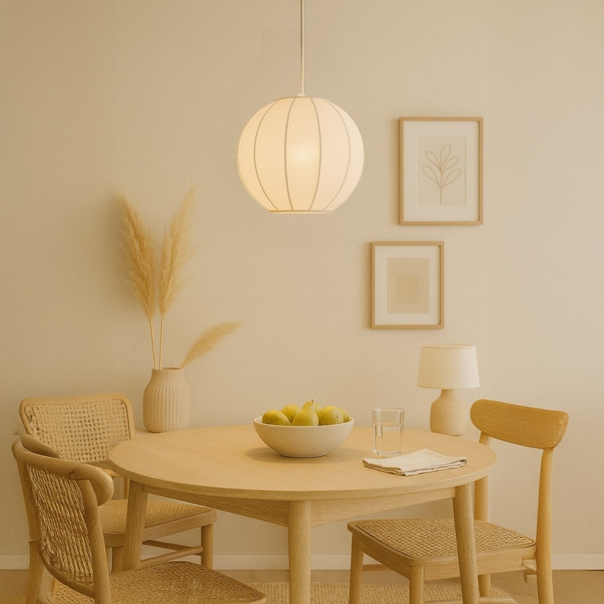 Cable-hung pendant DANA 1xE27/15W/230V Ø25 cm, white